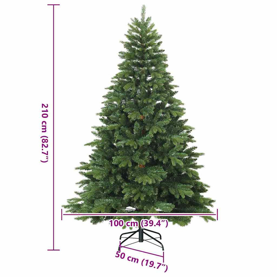Kunstmatige Inklapbare Kerstboom Groen 210 cm PVC, PE en staal