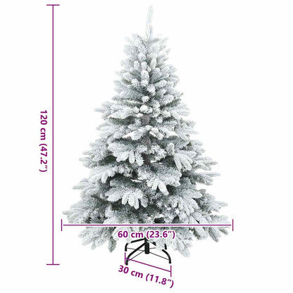 Moderne Kunststof Scharnierende Kerstboom Sneeuw Bedekt Wit