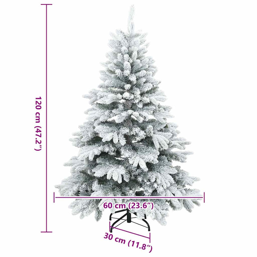 Moderne Kunststof Scharnierende Kerstboom Sneeuw Bedekt Wit