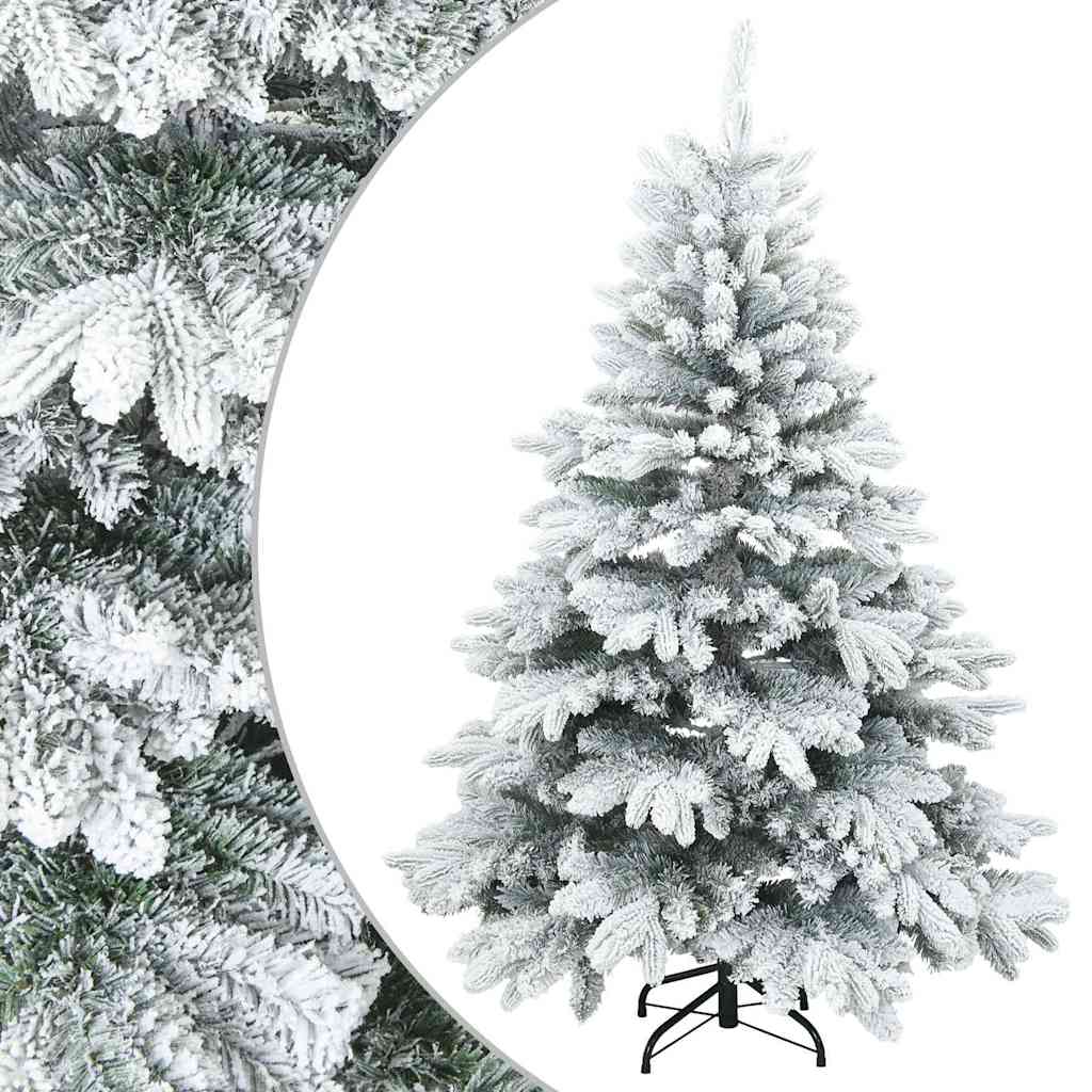 Moderne Kunststof Scharnierende Kerstboom Sneeuw Bedekt Wit