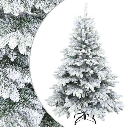 Moderne Kunststof Scharnierende Kerstboom Sneeuw Bedekt Wit