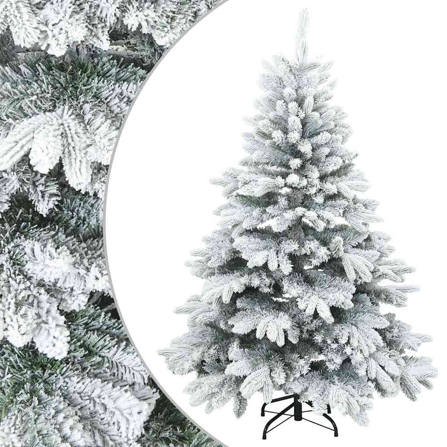 Moderne Kunststof Scharnierende Kerstboom Sneeuw Bedekt Wit