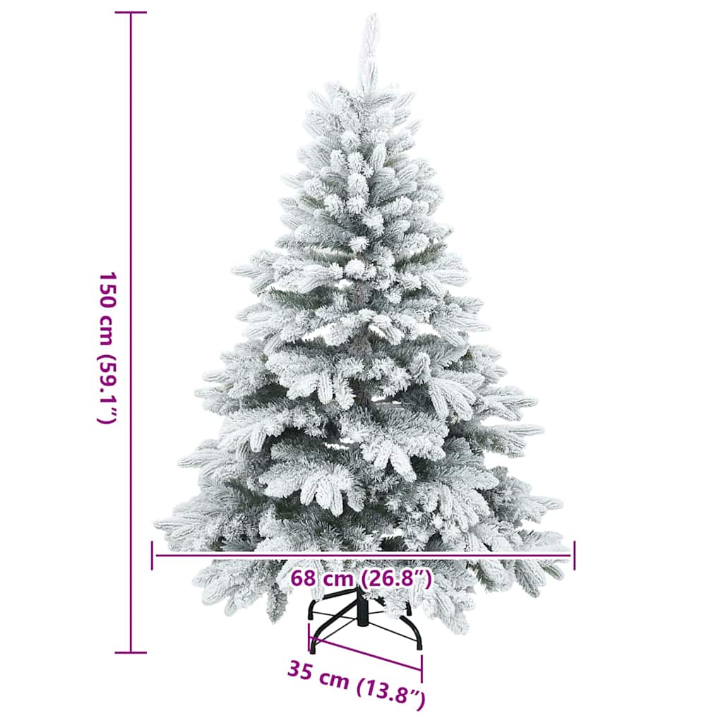 Moderne Kunststof Scharnierende Kerstboom Sneeuw Bedekt Wit