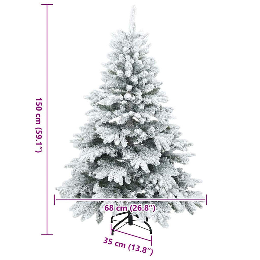Moderne Kunststof Scharnierende Kerstboom Sneeuw Bedekt Wit