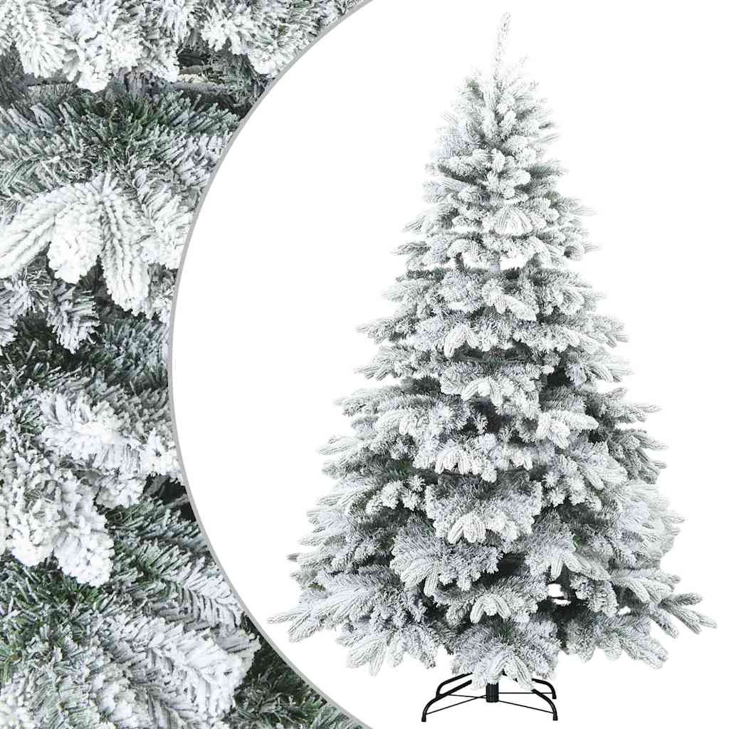 Moderne Kunststof Scharnierende Kerstboom Sneeuw Bedekt Wit