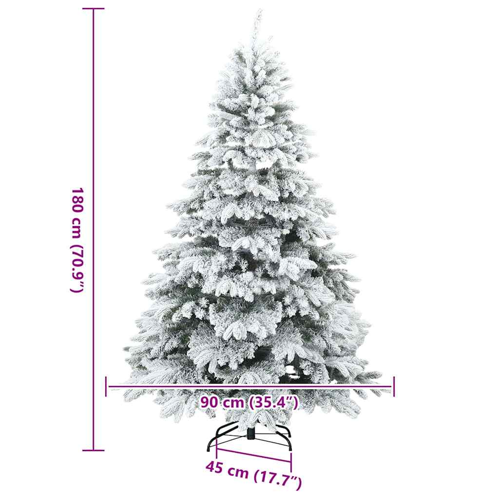 Moderne Kunststof Scharnierende Kerstboom Sneeuw Bedekt Wit