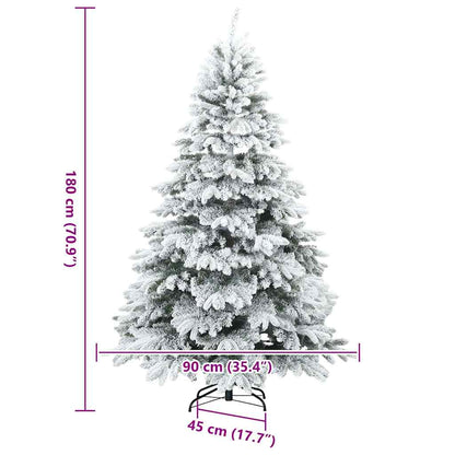 Moderne Kunststof Scharnierende Kerstboom Sneeuw Bedekt Wit