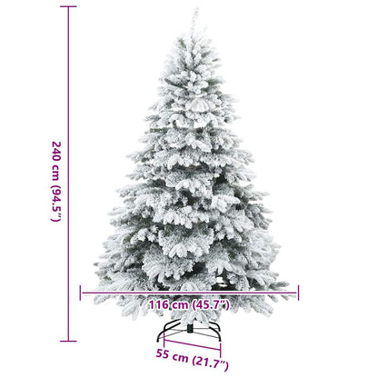 Moderne Kunststof Scharnierende Kerstboom Sneeuw Bedekt Wit
