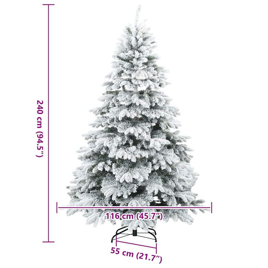 Moderne Kunststof Scharnierende Kerstboom Sneeuw Bedekt Wit