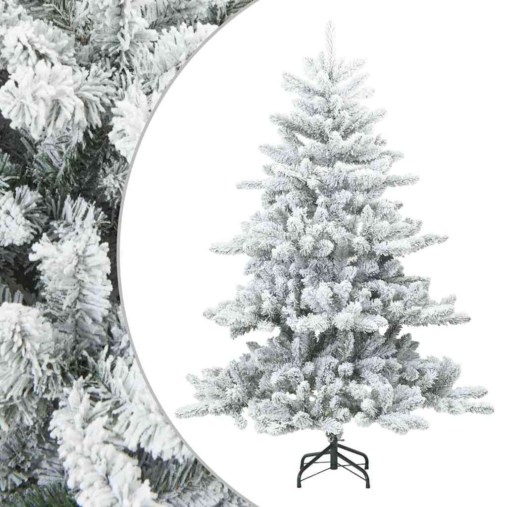 Moderne Kunststof Scharnierende Kerstboom Sneeuw Bedekt Wit