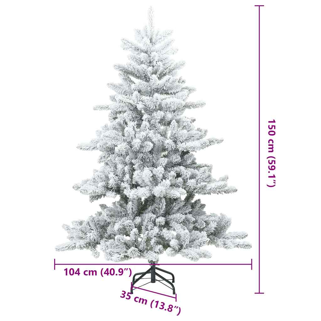 Moderne Kunststof Scharnierende Kerstboom Sneeuw Bedekt Wit