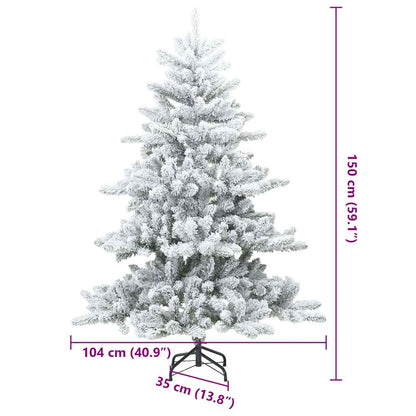 Moderne Kunststof Scharnierende Kerstboom Sneeuw Bedekt Wit