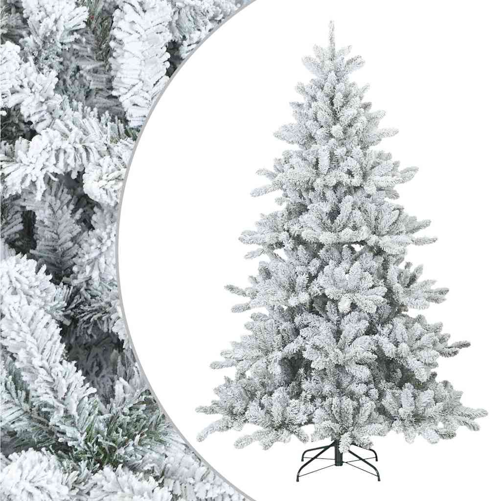 Moderne Kunststof Scharnierende Kerstboom Sneeuw Bedekt Wit