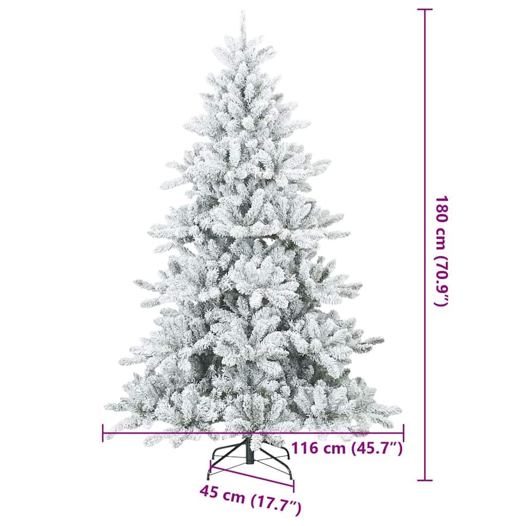 Moderne Kunststof Scharnierende Kerstboom Sneeuw Bedekt Wit