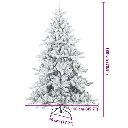 Moderne Kunststof Scharnierende Kerstboom Sneeuw Bedekt Wit