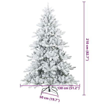 Moderne Kunststof Scharnierende Kerstboom Sneeuw Bedekt Wit