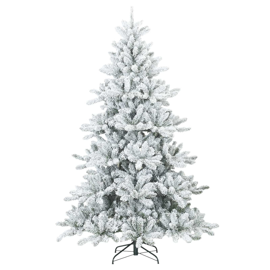 Kunst Kerstboom met Geveerde Takken, Sneeuw Bedekt Wit 240 cm