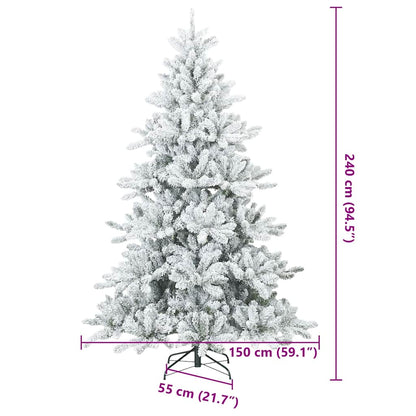 Moderne Kunststof Scharnierende Kerstboom Sneeuw Bedekt Wit