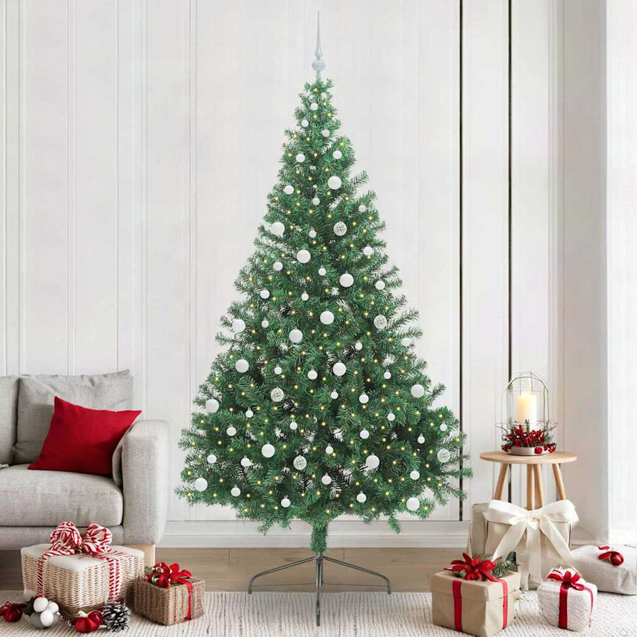 Kunstmatig Voorverlicht Kerstboom met 300 LED Groen 240 cm PVC