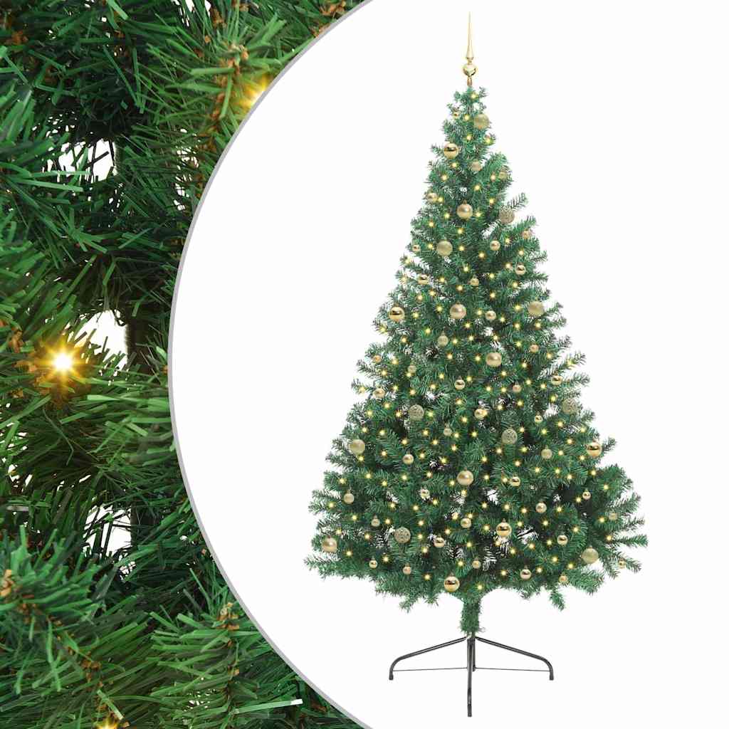 Kunstmatig Voorverlicht Kerstboom Groen 240 cm PVC