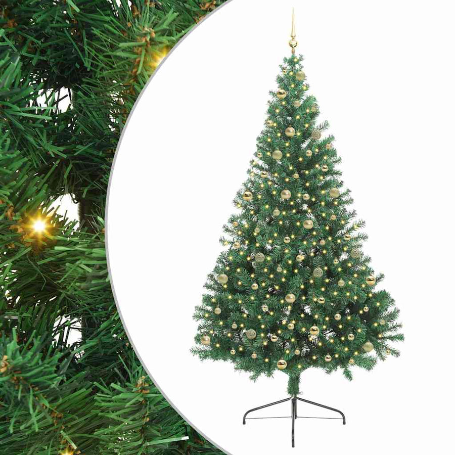 Kunstmatig Voorverlicht Kerstboom Groen 240 cm PVC