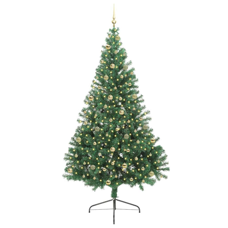 Kunstmatig Voorverlicht Kerstboom Groen 240 cm PVC