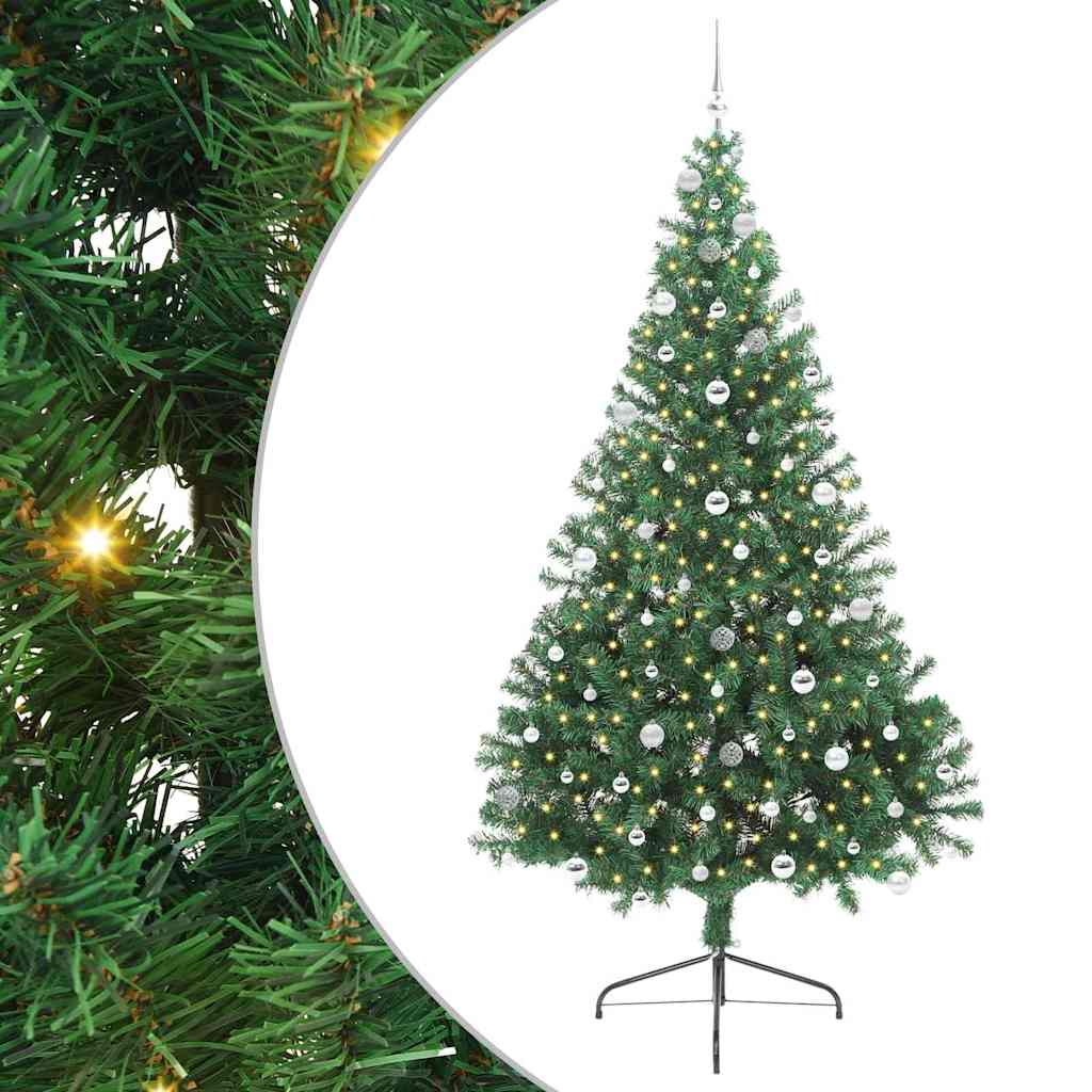 Kunstmatig Voorverlicht Kerstboom met 300 LED Groen 240 cm PVC
