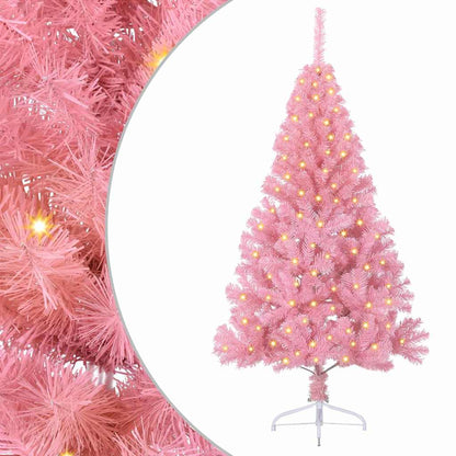 Kunstmatig Voorverlicht Kerstboom met 150 LED Roze 120 cm PVC
