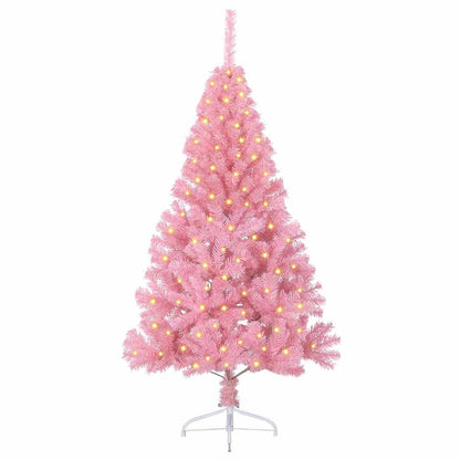 Kunstmatig Voorverlicht Kerstboom met 150 LED Roze 120 cm PVC
