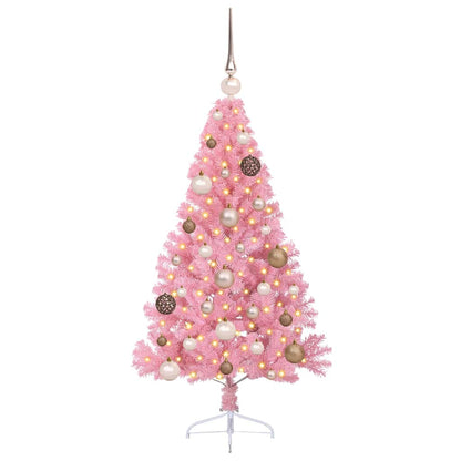Kunstmatig Voorverlicht Kerstboom met 150 LED Roze 120 cm PVC