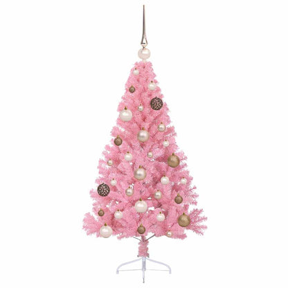 Kunstmatig Voorverlicht Kerstboom met 150 LED Roze 120 cm PVC