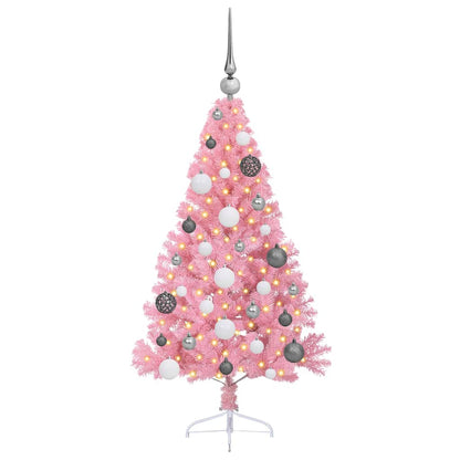 Kunstmatig Voorverlicht Kerstboom met 150 LED Roze 120 cm PVC