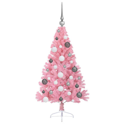 Kunstmatig Voorverlicht Kerstboom met 150 LED Roze 120 cm PVC
