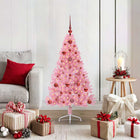 Artificial Pre-Lit Christmas Tree with 150 Pink LED Lights 120 cm PVC