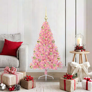 Kerstboom 120 cm roze met 150 LED PVC