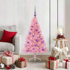 Artificial Pre-Lit Christmas Tree with 150 Pink LED Lights 120 cm PVC