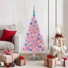 Kerstboom 120 cm roze PVC met 150 LED