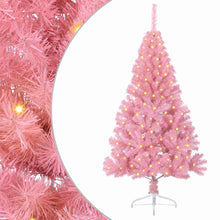 Kunst Kerstboom met verlichting met 150 LED Roze 150 cm PVC
