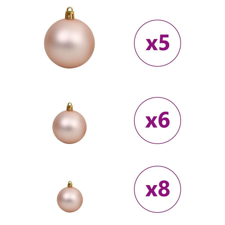 Kunstmatig Voorverlicht Kerstboom met 150 LED Roze 150 cm PVC