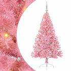 Artificial Pre-Lit Christmas Tree with 150 LED Pink 150 cm PVC
