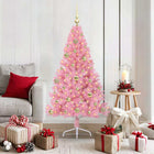 Artificial Pre-Lit Christmas Tree with 150 LED Pink 150 cm PVC