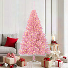 Kerstboom 180 cm roze met 300 LED PVC