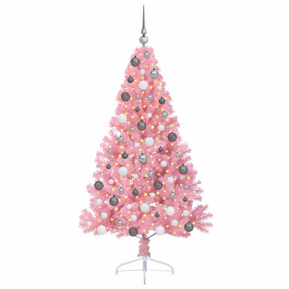 Kunstkerstboom met decoratieve touwlichten Roze 180 cm PVC