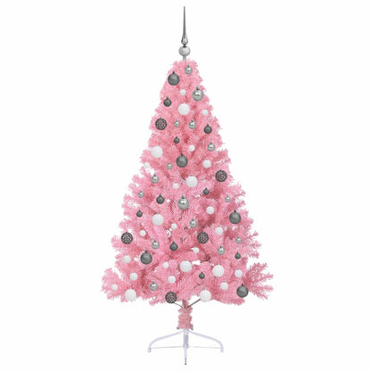 Kunstkerstboom met decoratieve touwlichten Roze 180 cm PVC