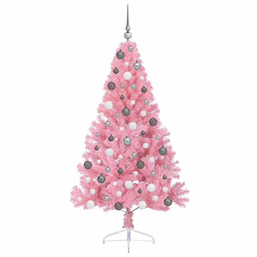 Kunstkerstboom met decoratieve touwlichten Roze 180 cm PVC
