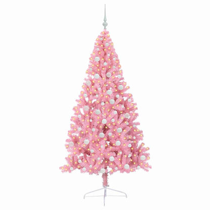 Kunstmatig Voorverlicht Kerstboom met 300 LED Roze 180 cm PVC