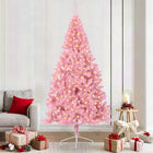 Kerstboom 210 cm roze met 300 LED PVC