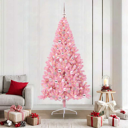 Kunstmatig Voorverlicht Kerstboom met 300 LED Roze 210 cm PVC