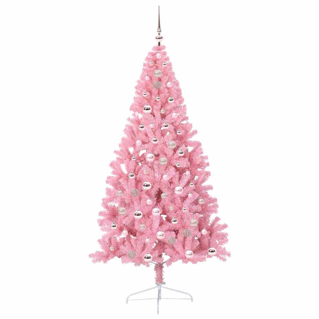 Kunstmatig Voorverlicht Kerstboom met 300 LED Roze 210 cm PVC