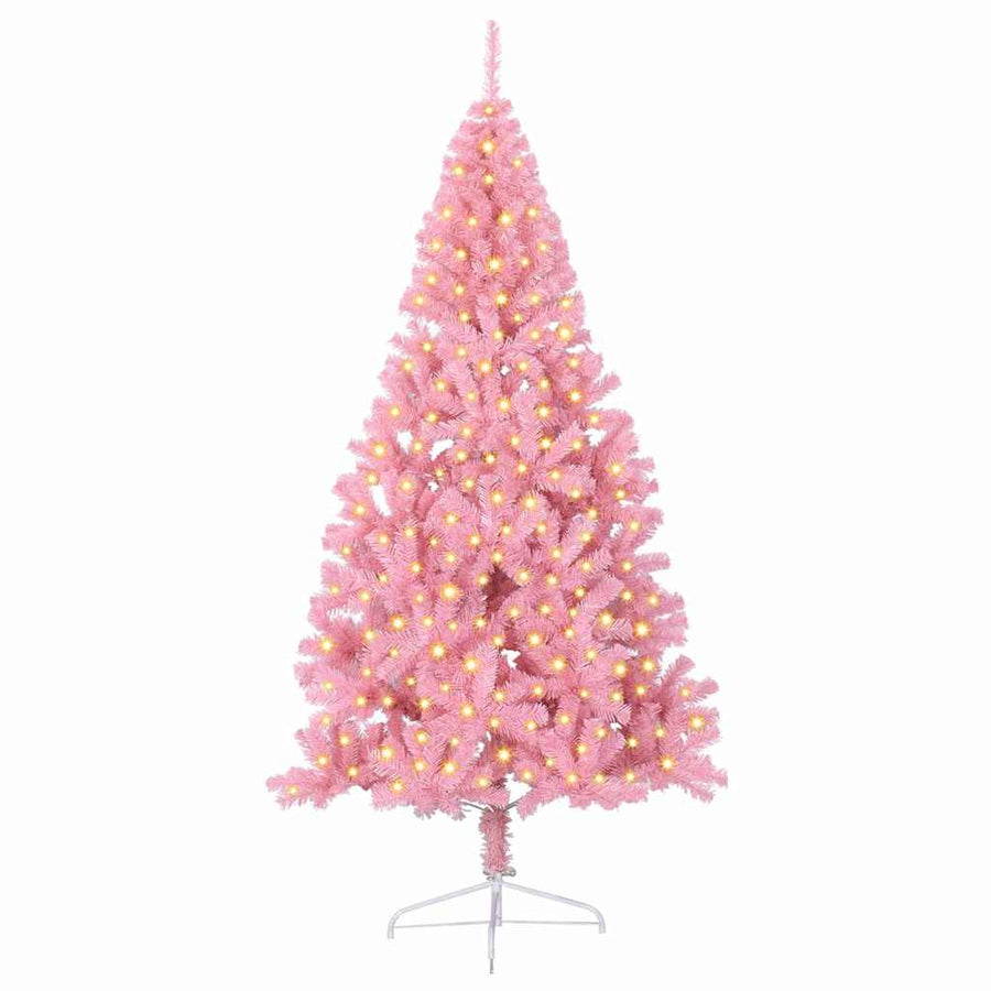 Kunstkerstboom met decoratieve touwlichten Roze 240 cm PVC